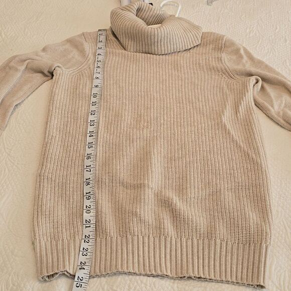 Banana Republic Filpucci Merino Wool Cashmere Blend Tan Turtle Neck Sweater xs - Picture 5 of 7